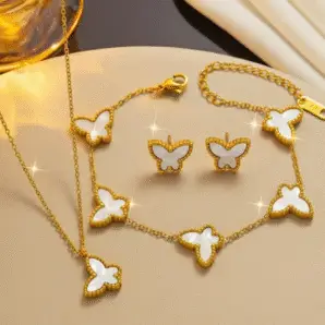 Set Mariposa Blanco-Rosa